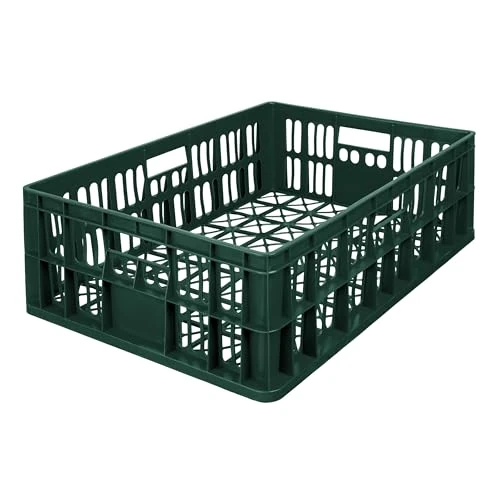 Offerta a tempo: Garronda cassetta ventilata HDPE 69x47x20 cm, impilabile per raccolta, trasporto, stoccaggio di merci, materiali, prodotti raccolti, uso domestico e professionale GD-0190 (Verde) - 40% da 24.99 € a 14.99 €