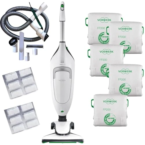 Offerta a tempo: VORWERK FOLLETTO VK220S NUOVO – Aspirapolvere con Filo Completo Completo e con Kit di Accessori incluso (Spazzola HD65 Compatibile + Tubi + 18 Sacchetti + 18 Fragranze) - 0.00% da 749.00 € a 749.00 €
