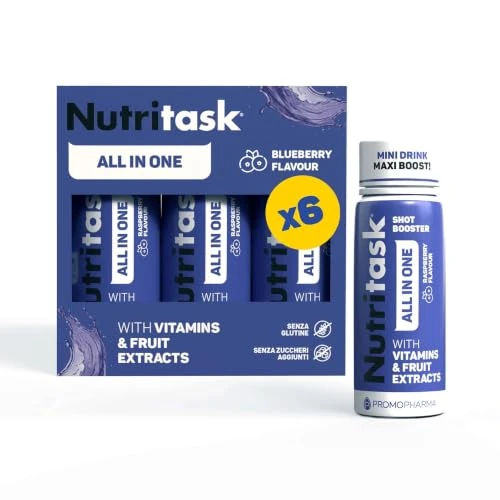 Offerta a tempo: Nutritask Shot All In One - Energia, Muscoli e Pelle - Box da 6 x 60 ml - 5% da 9.71 € a 9.23 €