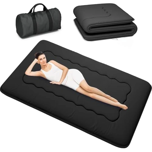 Offerta a tempo: Kiseely Materasso futon, materasso da pavimento giapponese, Materasso futon pieghevole portatile, Materassino per portatile pieghevole con tappetino Tatami con borsa e cinghia (Nero GV1, 150X200cm) - 0.00% da 82.99 € a 82.99 €
