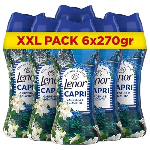 Lenor Profumatore Bucato Lavatrice, Perle Profumate, Capri, MEGA Formato 6 x 270g, Intensificatore Di Profumo