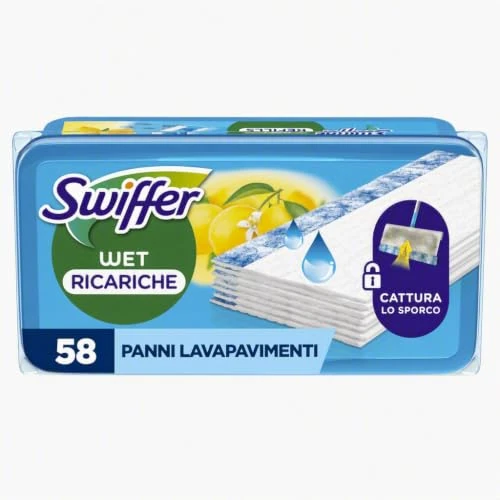 Offerta a tempo: Swiffer Wet Lavapavimenti, Adatto a Tutti i Pavimenti, 58 Panni Umidi - 41% da 33.89 € a 19.99 €