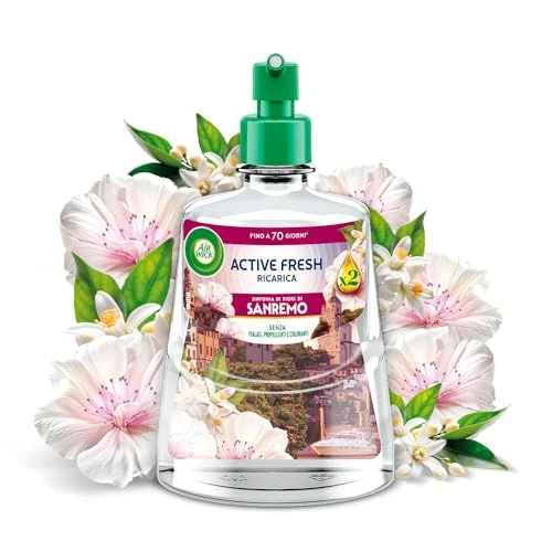 Offerta a tempo: Air Wick Active Fresh Deodorante per Ambienti, Ricarica per Diffusore Spray Automatico senza Gas alla fragranza Sinfonia di Fiori di Sanremo con Oli Essenziali, 228 ml (Confezione da 1) - 21% da 6.99 € a 5.49 €