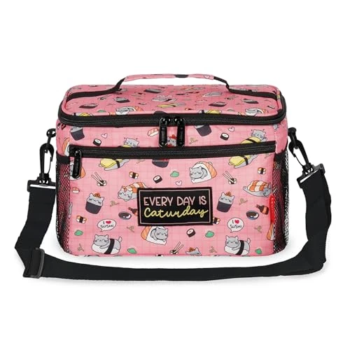 Offerta a tempo: Legami - Borsa termica per il pranzo, tema Sushi Cat, borsa termica per il pranzo, grande capienza 7,7 litri, tracolla regolabile, 28 x 17 x 15 cm - 0.00% da 16.64 € a 16.64 €