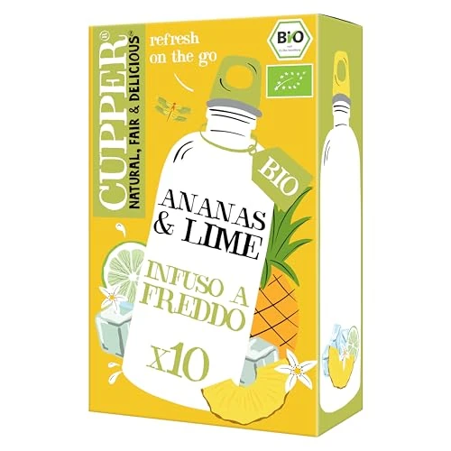 Zeitlich begrenztes Angebot: Cupper Bio Cold Water Infuser | Ananas & Limette | 10 Teebeutel von 2.99 € auf 2.79 € (7% Rabatt)