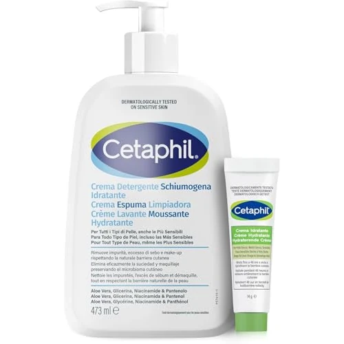 Offerta a tempo: Bundle - Cetaphil Detergente Schiumogeno Idratante 473 ml + Minisize - 35% da 18.90 € a 12.20 €
