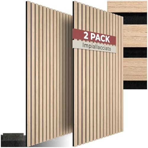 Offre limitée : tectake® Panneaux acoustiques 3D, 110 x 50 x 1.8 cm, Lot de 2, Découpables | MDF et Placage en bois véritable, Feutre insonorisant, Montage facile Colle ou Vis, Dimensions ajustables, Chêne Clair de 39.90 € à 34.98 € (12% de remise)