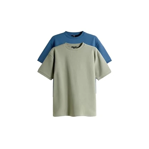 Oferta limitada: THE SET Hombres Pack de 2 Camisetas de Cuello Redondo y Corte Holgado Blue/Green 3X-Large de 6.00 € a 6.00 € (ahorro 0.00%)