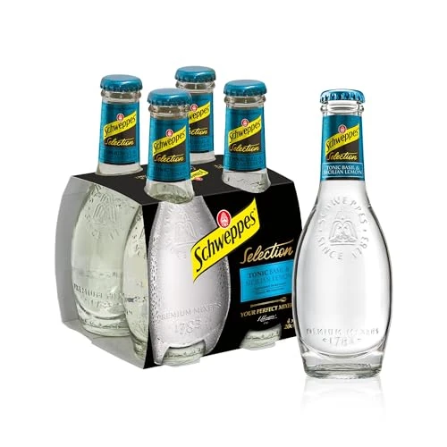 Offerta a tempo: Schweppes Selection Tonic Basil&Sicilian Lemon, 4x200 ml, Ideale per Cocktail a Base di Vermouth, una Tonica Meno Amara con Note Erbacee ed Agrumate - 0.00% da 4.99 € a 4.99 €
