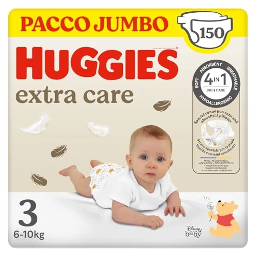 Offerta a tempo: Huggies Extra Care, Pannolini Taglia 3 (6-10Kg), Ultra assorbente, Design Disney, 150 Pz - 20% da 49.99 € a 39.99 €