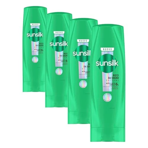 Offerta a tempo: Sunsilk, Balsamo Ricci da Sogno, Balsamo per Capelli Ricci Definiti ed Elastici, Formula Arricchita con Nutri-Elastic Complex con Olio di Macadamia, Elastina e Vitamina B5, 200ml (Confezione da 4) - 37% da 11.96 € a 7.56 €