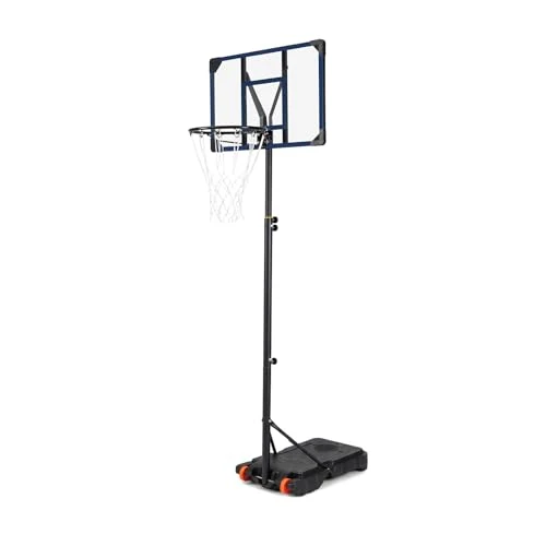 Offerta a tempo: COSTWAY Canestro da Basket da Esterno, Canestro da Basket per Bambini con Altezza Regolabile 206-273,5 cm, Tabellone 82 cm e Base Riempiibile con Ruote, Sistema di Basket Portatile da Interno - 0.00% da 84.99 € a 84.99 €