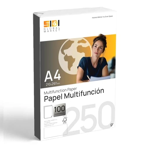 Offre limitée : Feuilles A4 250g, Papier Haute Rigidité Invitations, Cartes et Projets Spéciaux, Papier DIN A4 210x297mm Présentations Professionnelles, Compatible Imprimante Laser et Jet d’Encre - SIDI (250g, 100f) de 26.95 € à 19.61 € (27% de remise)