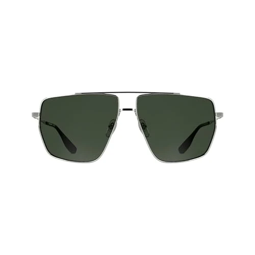 Limited-time offer: KARL LAGERFELD Men's Sunglasses KL370S - Silver with Solid Khaki Lens from 75.00 £ to 75.00 £ (save 0.00%)
