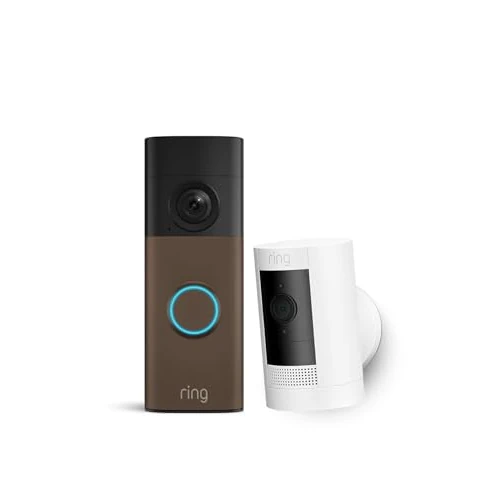 Offerta a tempo: Ring Kit Sicurezza: Videocitofono (Ultima Gen.) Retinal 2K & Zoom 6x + Telecamera Esterna Batteria (Stick Up Cam) 1080p | Wireless | Alexa | 30 giorni di prova gratuita dell'Abbonamento Ring - 61% da 179.98 € a 69.99 €