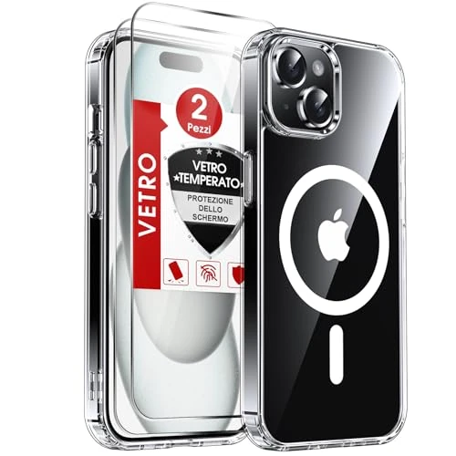 Oferta limitada: LeYi Funda Magnética para iPhone 15 Compatible con MagSafe [2-Unidades] Cristal Templado, Anti - Amarillo Case Silicona TPU Movil Carcasa Antigolpes Clear i phon Capa，Transparente de 8.99 € a 8.99 € (ahorro 0.00%)