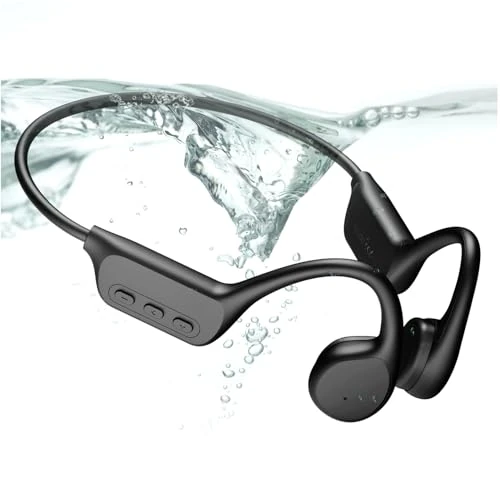 Relxhome Słuchawki przewodnictwa kostnego Bluetooth 5.4 - słuchawki przewodzące kości otwarte uszy z mikrofonem, IPX8 Wodoodporny zestaw słuchawkowy do jazdy na rowerze, biegania i sportu
