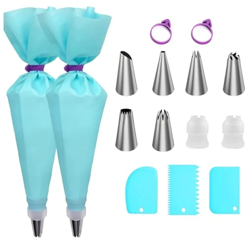 Offre limitée : ZZHBOO Kit de 8 Poches à Douille pour Patisserie, Ensemble d'Outils de Décoration pour Gâteaux, Cupcakes et Biscuits, Accessoires de Cuisine pour Crème et Glaçage de 5.99 € à 5.99 € (0.00% de remise)