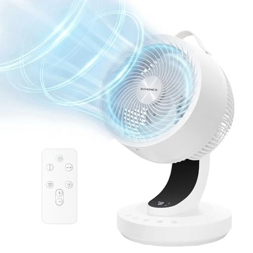 Offre limitée : SONGMICS Ventilateur de Bureau Silencieux 20 dB, avec Télécommande, Circulateur d’Air Puissant, Oscillation 70°, 8 Vitesses, Minuterie 12 h, Blanc Nuage XFC001W1EU de 45.99 € à 45.99 € (0.00% de remise)