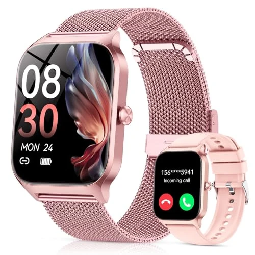 Offre limitée : Montre Connectée Femme avec Appel Bluetooth, Smartwatch for Women, Écran HD 1.85", Fitness Tracker avec 120+ Modes Sportifs, Podomètre, Sommeil, Fréquence Cardiaque SpO2 pour Android iOS - Doré rose de 35.98 € à 33.98 € (6% de remise)