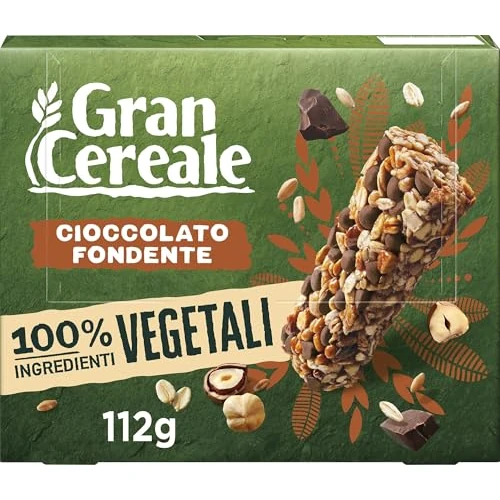 Offerta a tempo: Gran Cereale, Barrette con Cioccolato Fondente, Avena e Nocciole, Snack di Frutta Secca, Confezione da 4 Barrette - 20% da 2.49 € a 1.98 €