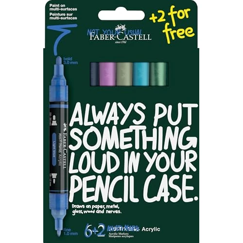 Limited-time offer: Faber-Castell - Multimark Acrylic Marker Set, 8 Colours from 17.09 £ to 17.09 £ (save 0.00%)