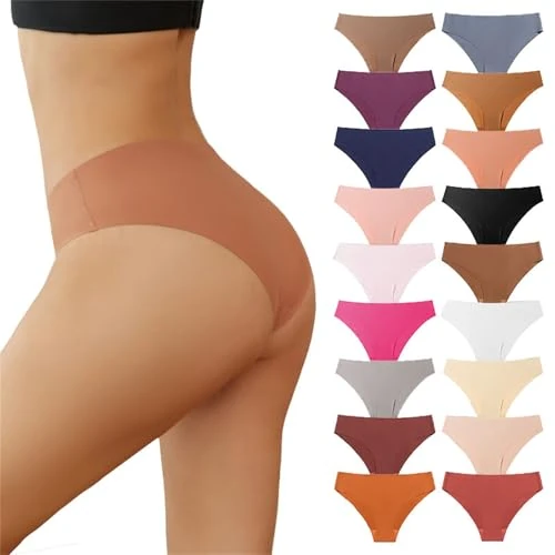 Generico Mutande Donna Senza Cuciture Vita Alta Slip Microfibra Intimo Sexy Multipla Culotte Elasticizzate Underwear Invisibili Mutandine Donna Briefs Morbida Microfibra