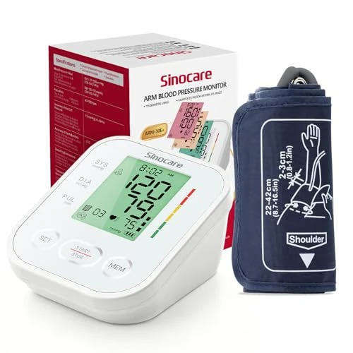 Offerta a tempo: Sinocare Misuratore Pressione Braccio Bianco, Schermo 4 Colori - 15% da 23.99 € a 20.51 €