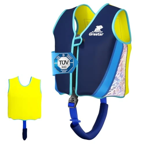 Offerta a tempo: Gilet da Nuoto in Neoprene per Bambini – Giubbotto di Nuoto Grestar con 8 Blocchi EPE Rimovibili, Cinturino Passacavo e Fibbia di Sicurezza,Design Senza Maniche per Età 2 a 6 Anni / 15 a 30 kg - 51% da 36.99 € a 17.99 €
