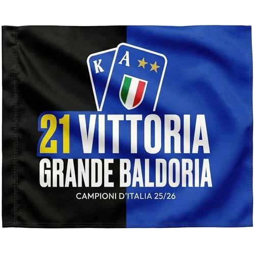 Offre limitée : Drapeau Inter 21 Scudetto Neroazzurra Grand 100 x 150 cm – Saison Scudetto 2025/26 (21 victoire grande frénésie) de 23.57 € à 23.57 € (0.00% de remise)