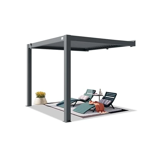 Oferta limitada: PRIMEYARD Pérgola adosada 3x3 m Postes de Aluminio con Techo de Lamas de Aluminio pérgola de Pared de Color Antracita de 2145.00 € a 2145.00 € (ahorro 0.00%)