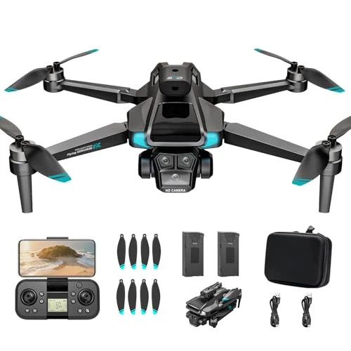 Offerta a tempo: LYHFPV Drone con Telecamera 4K HD per Adulti e Principianti, Tempo massimo di volo 40+ minuti,Mini Quadcoptero RC Piegevole 2.4G WIFI con Motore Brushless, 2 Batterie, Autoscatto con Gestuali - 0.00% da 62.99 € a 62.99 €