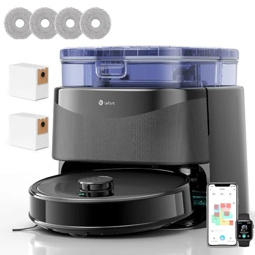 Offerta a tempo: Lefant M3 Robot Aspirapolvere e Lavapavimenti con Mappatura, Laser dToF 360°, 12000Pa, Stazione All-in-One, Autosvuotamento 3.2L, Lavaggio Mop 45°C, Ostacoli PSD, WiFi 2.4G/5G, Alexa/APP - 71% da 1099.99 € a 319.99 €