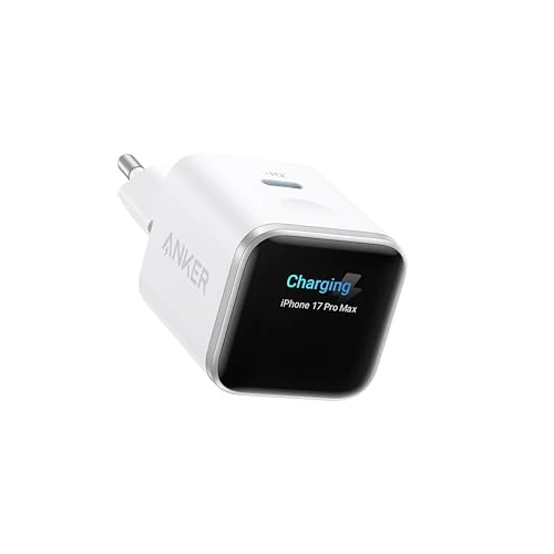 Offerta a tempo: Anker Nano Caricatore iPhone da 45W con Smart Display, Caricatore USB C,Ricarica Rapida, riconoscimento Intelligente, modalità Care, Design Compatto, per iPhone 17/16/15, iPad, MacBook e Apple Watch - 25% da 39.99 € a 29.99 €