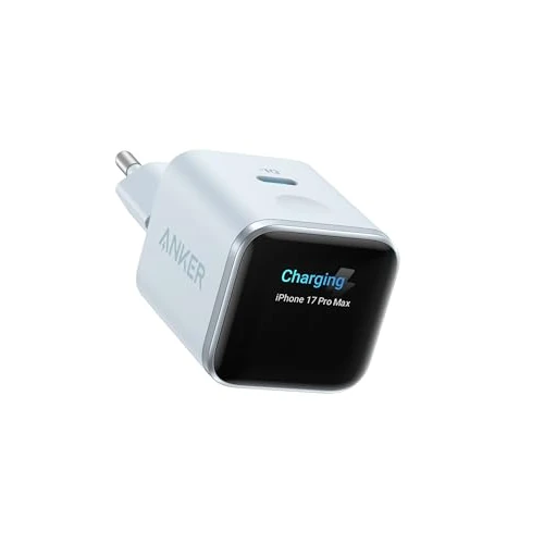 Anker 45W Nano Smart Display USB C Charger, Fast Charging, Smart Recognition Charger, Care Mode, Compact, for iPhone 17/16/15 Series, iPad, MacBook (Cable Not Included)