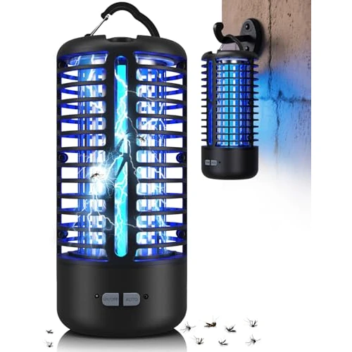 Tijdelijke aanbieding: Dnenellr Elektrische Muggenlamp, Oplaadbare LED Insectenlamp 3000V UV, IPX4 Waterdicht, Hanglamp voor Binnen en Buiten (Zwart) van 29.99 € naar 29.99 € (0.00% korting)
