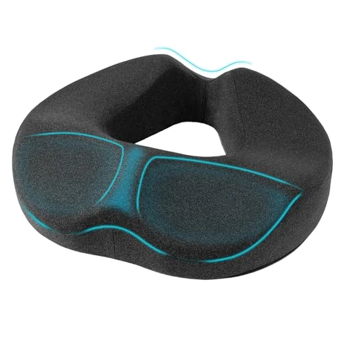 Tijdelijke aanbieding: HELILBSRIAIN Donutkussen, aambeien, zitkussen voor stuitbeenontlasting, ergonomisch traagschuimkussen, geschikt voor bureaustoelen, auto's en rolstoelen, zwart van 28.63 € naar 28.63 € (0.00% korting)
