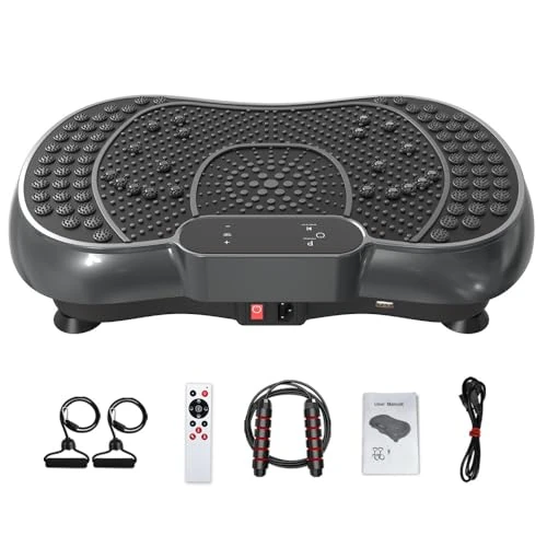 Offerta a tempo: Piattaforma Vibrante Fitness Bluetooth 2026, 99 Livelli di Velocità, 15 Programmi, Corda per Saltare, Fasce di Resistenza, Telecomando, Perdita di Peso e Muscolazione a Domicilio - 0.00% da 89.99 € a 89.99 €