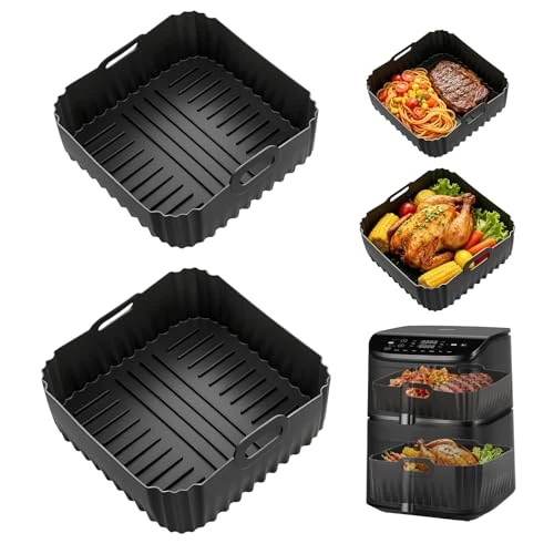 Offerta a tempo: AiQInu 2 Pezzi Accessori Friggitrice Ad Aria in Silicone per COSORI Turbo Tower 10,8 L, Contenitori Friggitrice ad Aria per Cosori 4l/4.3L, Teglia in Silicone Contenitore Riutilizzabile - 0.00% da 13.85 € a 13.85 €
