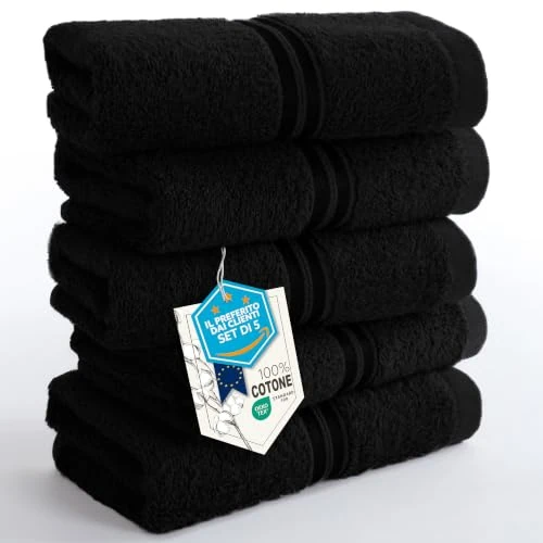 Offerta a tempo: Hammetex Asciugamani Ospiti Set da 5, 30x50 cm, 100% Cotone Spugna - 34% da 25.38 € a 16.81 €