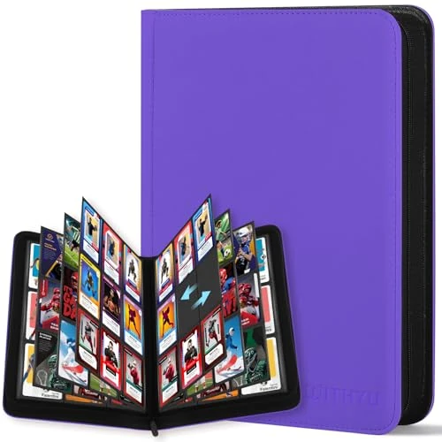 Tijdelijke aanbieding: WITHYU Verzamelalbum voor Kaarten, 9 Vakken, Capaciteit 540 Kaarten, Waterdichte Kaartenmap, Zijloading met Ritssluiting voor TCG, Voetbal en Verzamelkaarten, Draagbaar (Paars) van 23.99 € naar 23.99 € (0.00% korting)