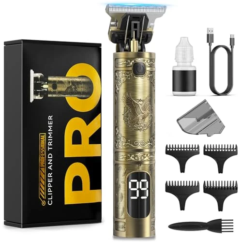 Offerta a tempo: Tagliacapelli Uomo Professionale, Regolabarba Uomo Rasoio Elettrico Barba con Display LED Kit Rifinitore Capelli e Barba Senza Fili Ricaricabile USB C Batteria Potente Regalo Uomo - 19% da 22.99 € a 18.72 €