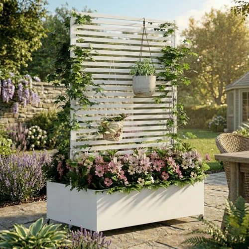 Oferta limitada: BIXUYOU Jardinera elevada de Metal con Ruedas, Jardinera Independiente para Exterior con Enrejado y privacidad, para Flores y Verduras en jardín, Patio y balcón de 259.00 € a 259.00 € (ahorro 0.00%)