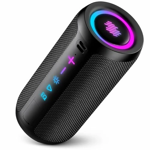 Offerta a tempo: TIMU Cassa Bluetooth Portatile Potente, Altoparlante Bluetooth 5.4 con 2 Modalità EQ, IPX7, TWS, 24H di Autonomia, 8 Modalità RGB, Cinghia da Trekking, Compatibile con PC, AUX, TF - 67% da 119.99 € a 39.99 €