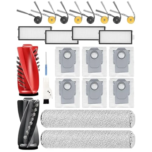 Offerta a tempo: Qrevo Curv 2 Flow Accessori per Roborock robot aspirapolvere:2 spazzole principali,2 spazzole tergicristalli,4 filtri HEPA,6 sacchetti per la polvere,6 spazzole laterali,1 spazzola,1 cacciavite - 0.00% da 39.99 € a 39.99 €