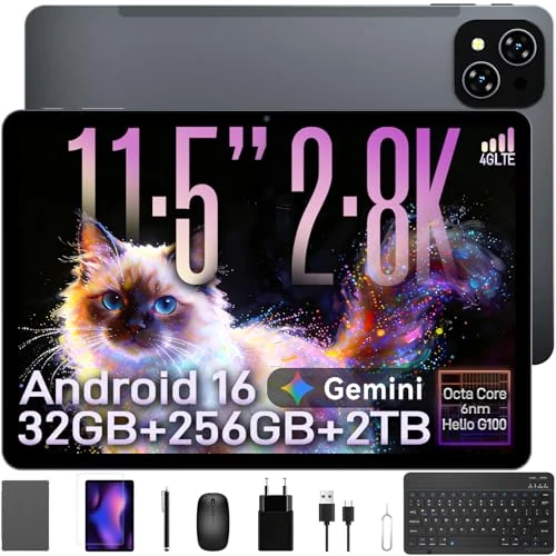 Oferta limitada: TABWEE T12Pro Android 16 Tablet con Teclado - 2.8K BOE QHD+ Display, Tablet 11 Pulgadas, Helio G100, 32 GB RAM+256 GB ROM, 8000 mAh, 13 MP+8 MP, Widevine L1, Gemini AI, Tablet 4G (4 Años de Garantía) de 399.99 € a 399.99 € (ahorro 0.00%)