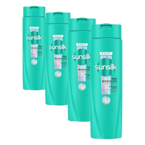 Offerta a tempo: Sunsilk, Shampoo Onde Meravigliose, Shampoo Capelli Mossi, Idratante e Anticrespo, Formula Arricchita con Nutri-Define Complex con Olio di Macadamia, Arginina e Elastina, per Onde Morbide*, 250ml - 30% da 11.96 € a 8.37 €