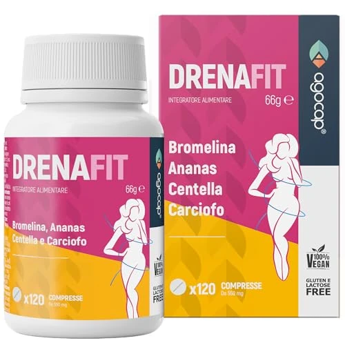 Offerta a tempo: Integratore con Bromelina, Ananas e Finocchio – con Centella Asiatica, Tarassaco, Carciofo, L-Carnitina e Ginkgo Biloba – 120 Compresse - con Bromelina - 44% da 24.90 € a 13.90 €
