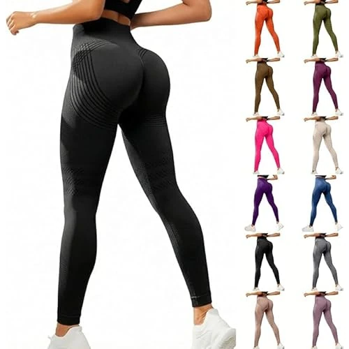 Solenao Women's 3D Anti-Cellulite Leggins, Push Up Sculpture Lipedema Compression Graduated Control Anti Cellulite Sports Leggings High Waist Seamless Women Fitness Yoga Tights 2026 S-3XL, 20264-Black