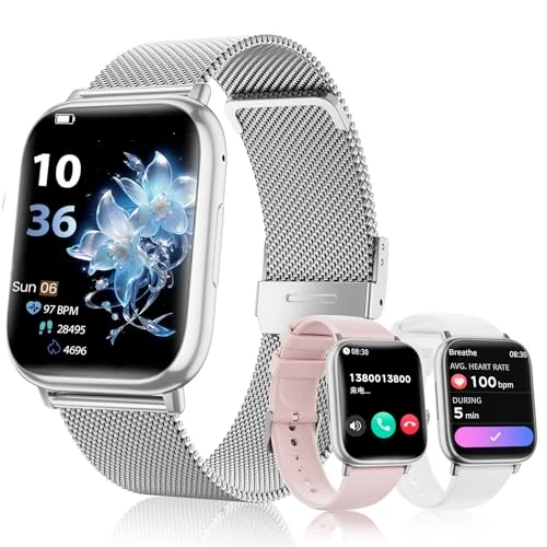 Oferta limitada: SLOKSFil Reloj Inteligente Mujer con Llamadas, 1,83” HD Smartwatch Mujer, con Frecuencia Cardíaca, SpO2, Presión Arterial, Sueño, IP68, 120+Deportes Fitness, para iOS Android (Plata) de 59.99 € a 40.59 € (ahorro 32%)